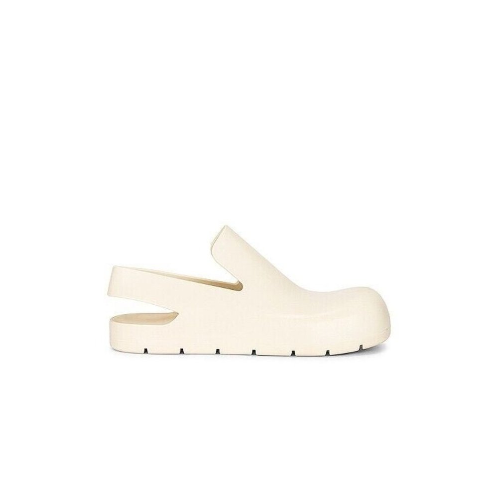 NEW BOTTEGA VENETA PUDDLE SANDALS SLINGBACK RUBBER Sea Salt Beige White 39 US 9